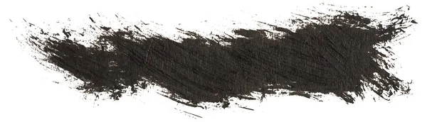 Longue Bande Pinceau Encre Noire Isolée Dessinée Main Avec Une — Image vectorielle