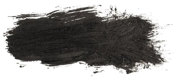 Handgezeichnet Isolierte Schwarze Tinte Ölpinselstreifen Mit Schmutziger Schwarzer Farbe Eps — Stockvektor