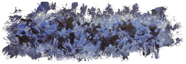 Kirli siyah ve mavi renkli el çizilmiş izole noktalar mürekkep yağlı boya fırçası şerit, Eps 10 vektör illüstrasyon.