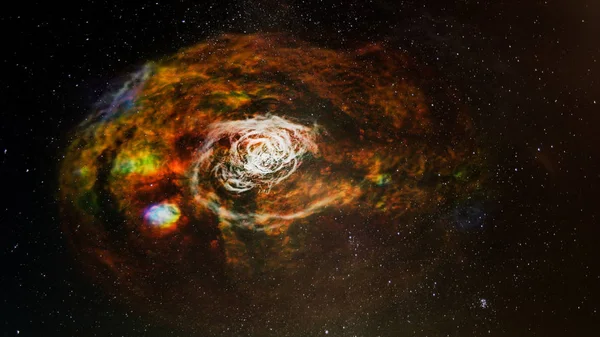 Színes spirál galaxis fekete lyuk, kollázs. Elemeit a kép által szolgáltatott NASA. — Stock Fotó
