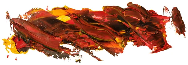 Rouge Foncé Avec Noir Éclaboussures Jaune Coup Pinceau Huile Vectorielle — Image vectorielle