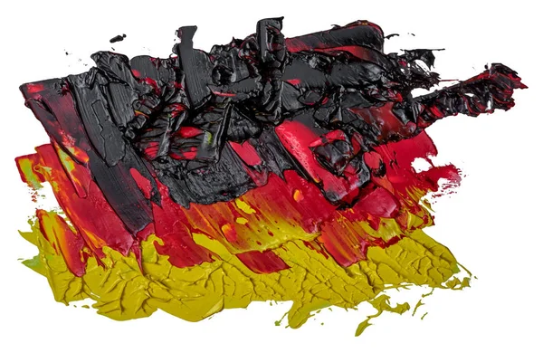Ölgemälde Flagge Von Deutschland Eps10 Vektor Illustration Isoliert Auf Weiß — Stockvektor