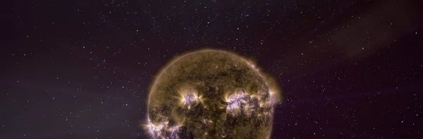 Sun star in outer space. Elements of this image furnished by NASA.
