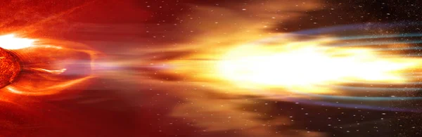 Cometa Brillante Con Grandes Senderos Polvo Gas Elementos Esta Imagen — Foto de Stock