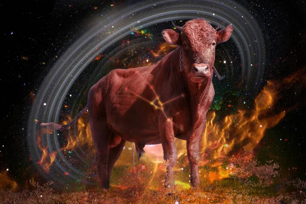 Simbolo Toro Toro Concetto Zodiaco Oroscopo Ammasso Stellare Nella Costellazione — Foto Stock