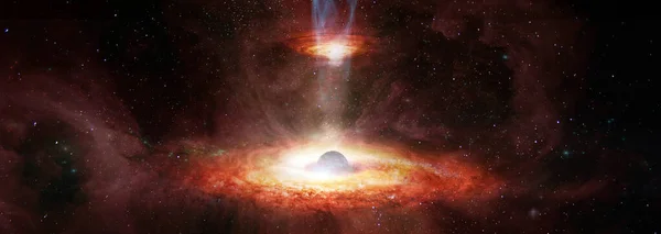 渦巻銀河の双子ブラックホール Nasaによって提供されたこの画像の要素 — ストック写真
