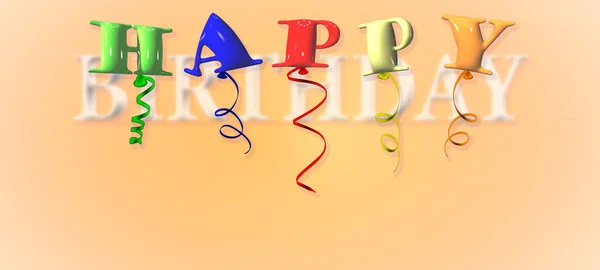 Diseño Tipográfico Feliz Cumpleaños Para Tarjetas Felicitación Póster Con Globos —  Fotos de Stock