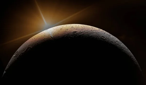 Saturnus Måne Dione Förmörkelse Kopiera Utrymmet För Ditt Sms Delar — Stockfoto