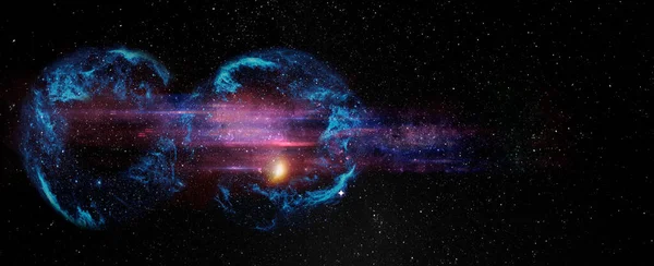 Uzay Boşluğundaki Yıldız Alanı Üzerinde Kara Delik Soyut Uzay Duvar — Stok fotoğraf