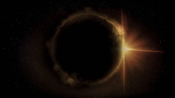 Eclipse Solar Luna Moviéndose Frente Sol Collage Elementos Esta Imagen —  Fotos de Stock