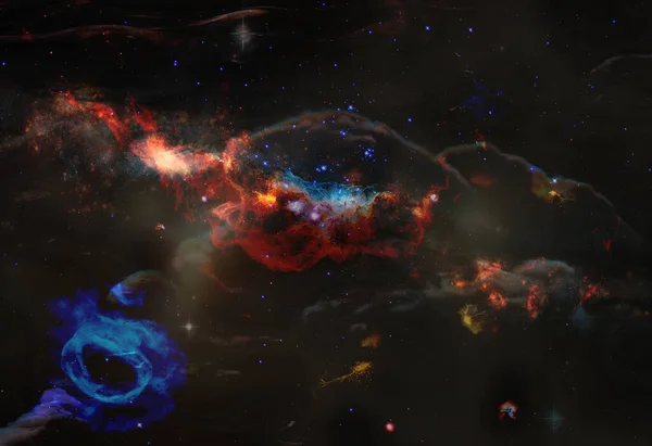 Туманность Над Красочными Звездами Облачными Полями Космосе Абстрактные Космические Обои — стоковое фото