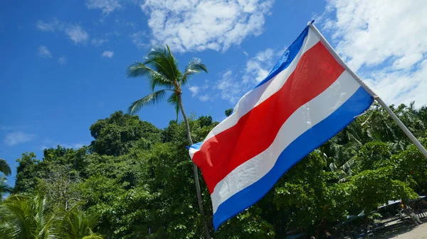 Costa Rican Flag Waving — Stock Photo, Image