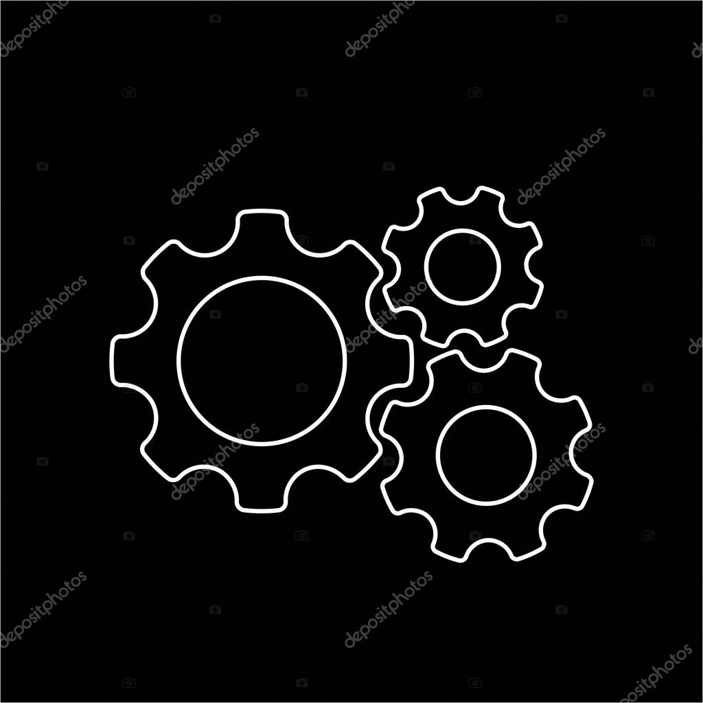 Gear mechanism and settings vector icon