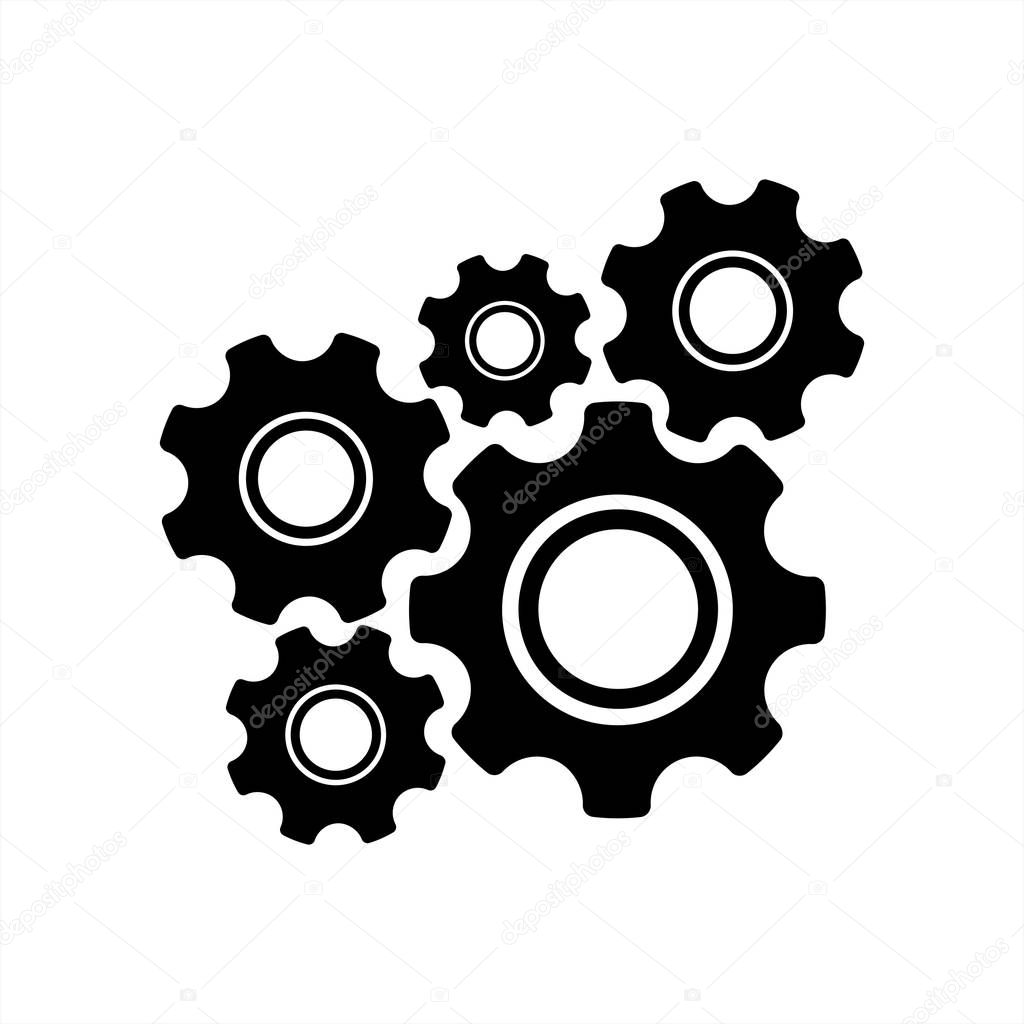 gear mechanism and settings vector icon