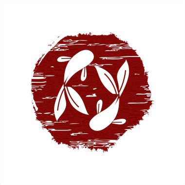 gerçekçi fırça modern sanat tarzı Koi balık illüstrasyon çift