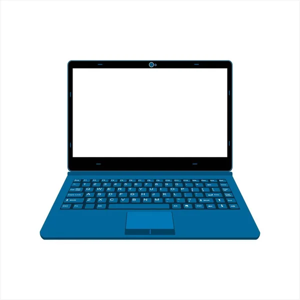 Realistische Laptop-Vektordarstellung in schwarzer und blauer Farbe — Stockvektor
