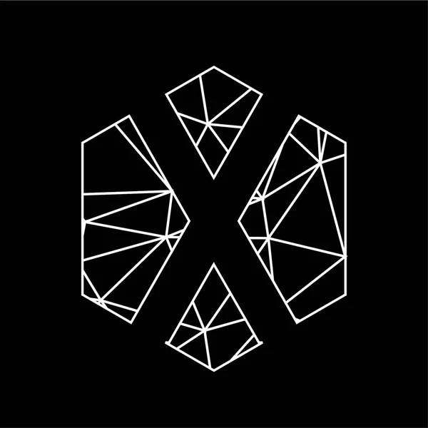 X геометрический треугольный шрифт блокчейн — стоковый вектор