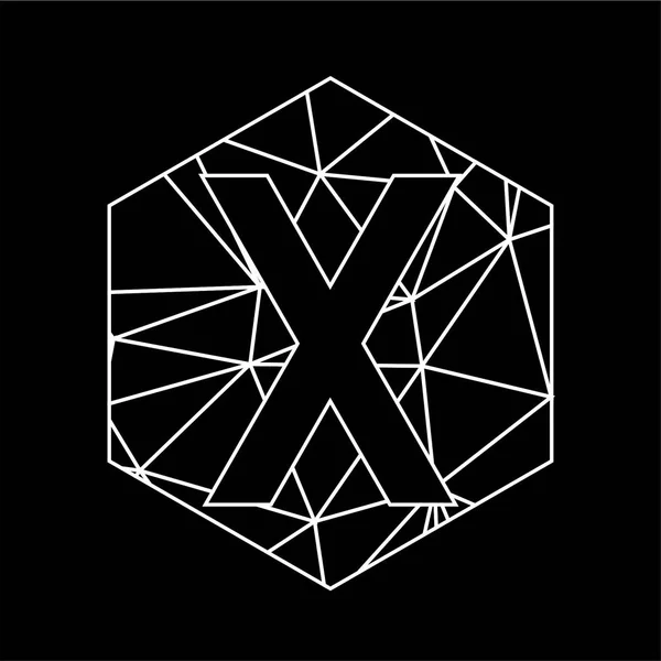 X геометрический треугольный шрифт блокчейн — стоковый вектор