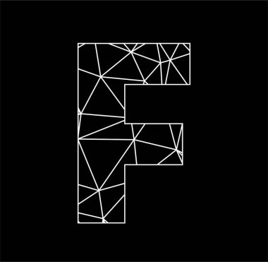 f geometrik üçgen blok zincir yazı tipi