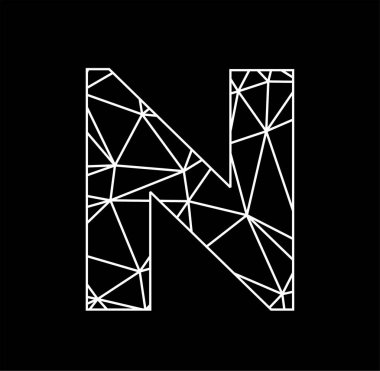 N geometrik üçgen blok zincir yazı tipi