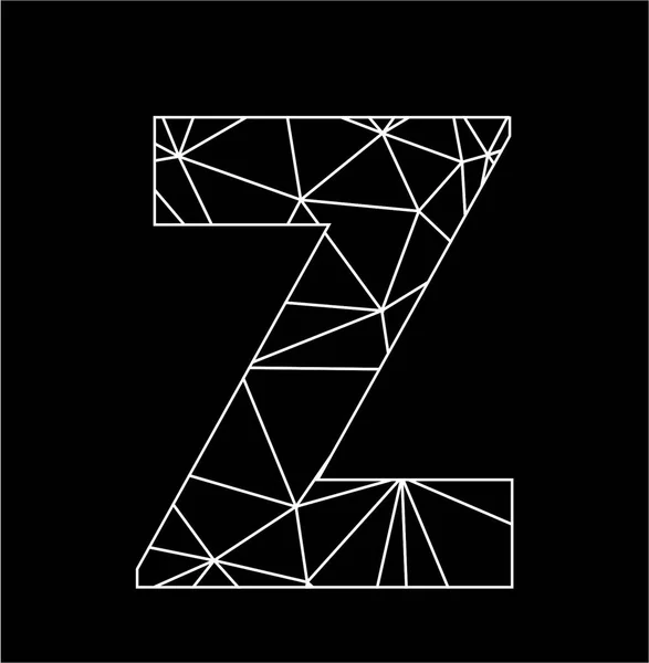 Z geometric triangle block chain font — 스톡 벡터