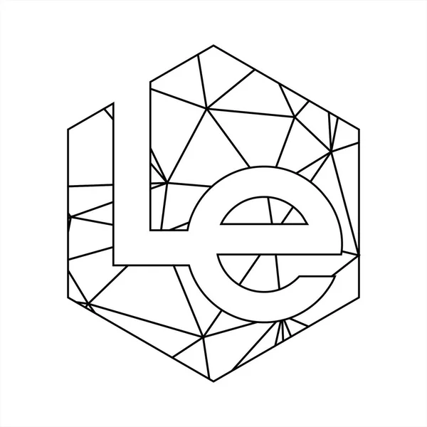 Le geometrické písmo s blokovým trojúhelníkem — Stockový vektor