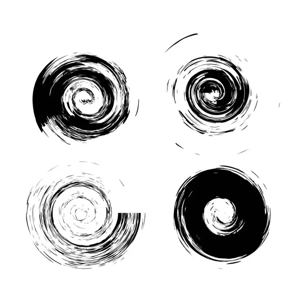 Pensel färg grunge cirkel linje — Stock vektor