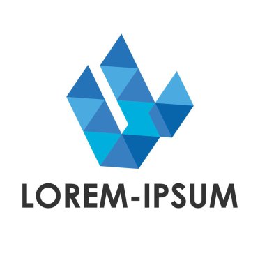  II, 3 boyutlu mavi elmas vektör illüstrasyonu ve logosu