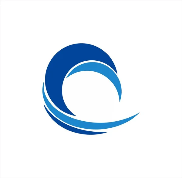 Su arıtma ve su şirketi logosu için mavi su rüzgar su — Stok Vektör