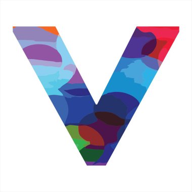 Zevk için V renkli ilk logo, modern, komik, ve şık şirket alanı