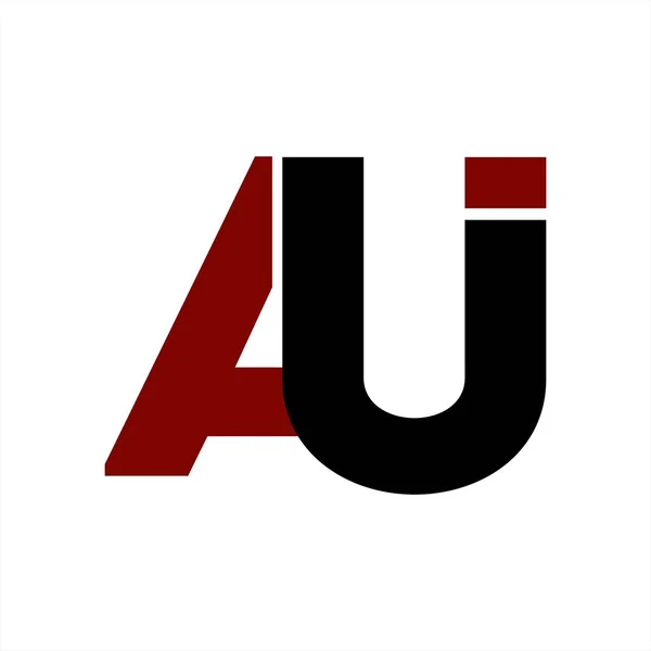 AU, AUI, AUJ initiales logo et icône de l'entreprise — Image vectorielle