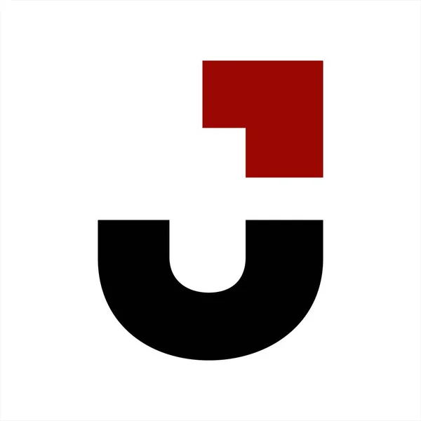 Ju initialer geometriska brev företagets logotyp och ikon — Stock vektor