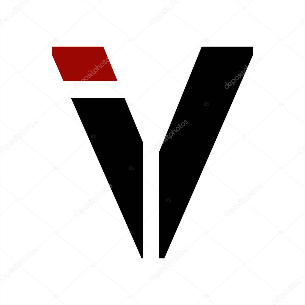 Iv, vi initials letter company logo