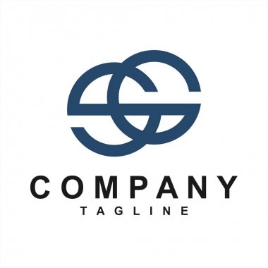 Sg, Gs, Seg baş harfleri basit geometrik şirket logosu
