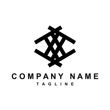 X, Axv 'in baş harfleri süslemeli sanat logosu