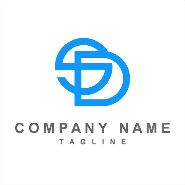 Sencillas iniciales SD logotipo de la empresa — Archivo Imágenes Vectoriales