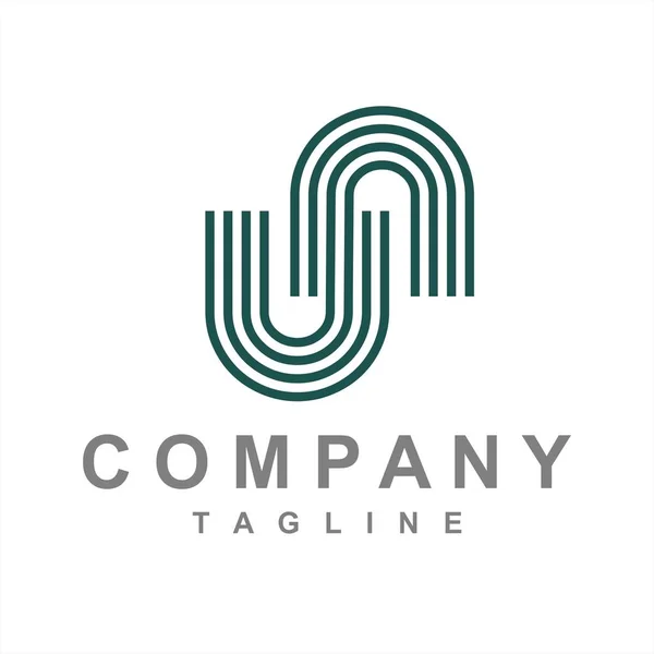 Simple un, nu iniciales logotipo de la empresa — Archivo Imágenes Vectoriales
