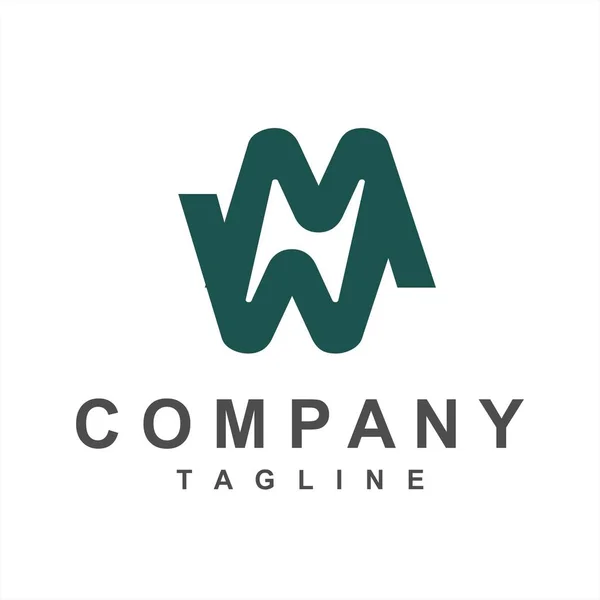 Simple MW, MNW iniciales logotipo de la empresa — Archivo Imágenes Vectoriales