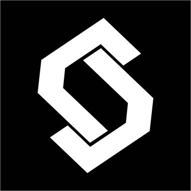 basit S, Csc, Jsj, Jj, Ll, Lsl baş harfleri geometrik şirket logosu