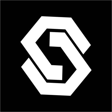 basit S, Csc. Uu, Nn, Usu, Nsn baş harfleri geometrik şirket logosu