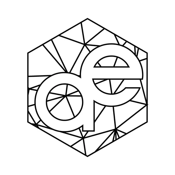 Ae iniciais triângulo geométrico linha arte logotipo —  Vetores de Stock