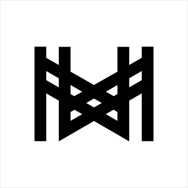 Mw, WM, Mxw, Xmm ініціали геометричний лист логотип компанії — стоковий вектор