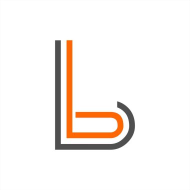 b, BB, BL baş harfleri çizgi sanat geometrik şirket logosu