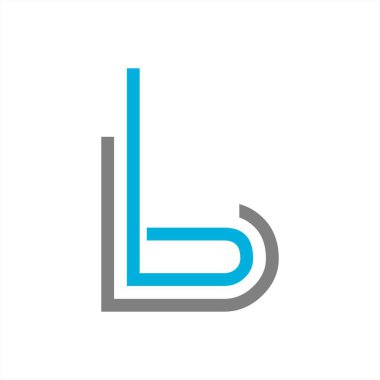 b, BB, BL baş harfleri çizgi sanat geometrik şirket logosu