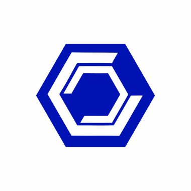 CC, CCO baş harfleri altıgen geometrik şirket logosu