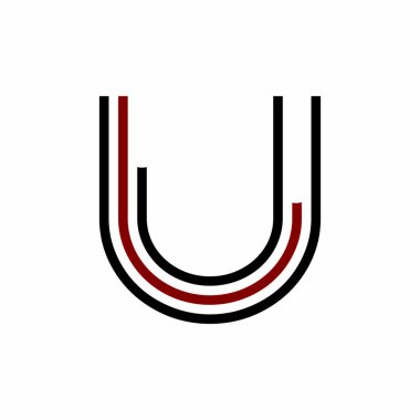 U, Ujj, Ujl, Ulj, uuu baş harfleri çizgi sanat geometrik şirket logosu