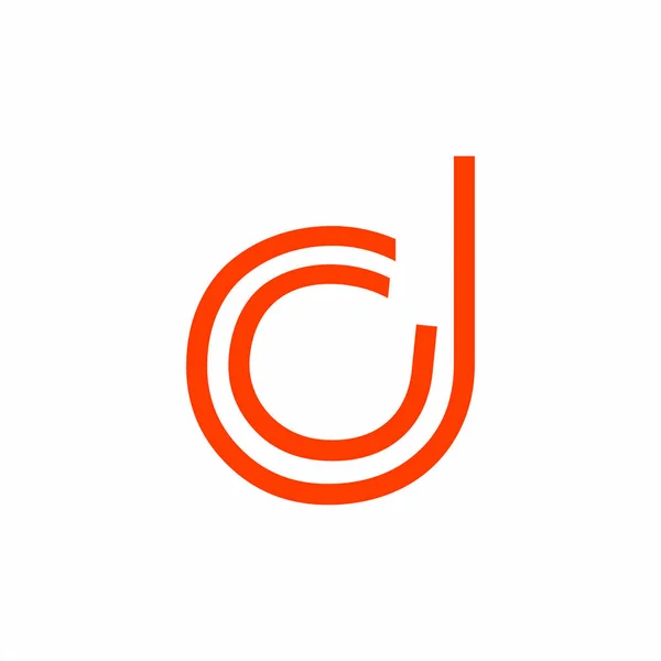 Dd, do, dc, da イニシャル ライン アート 幾何学的会社のロゴ — ストックベクタ