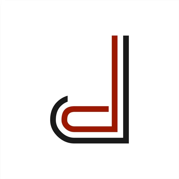 D, dd, dJ initiales ligne art géométrique logo de l'entreprise — Image vectorielle