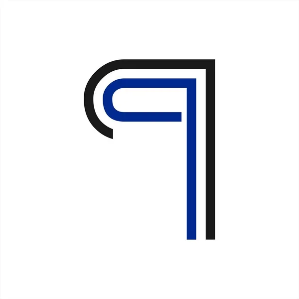 Q, qq, qr iniciales línea arte empresa geométrica logotipo — Vector de stock