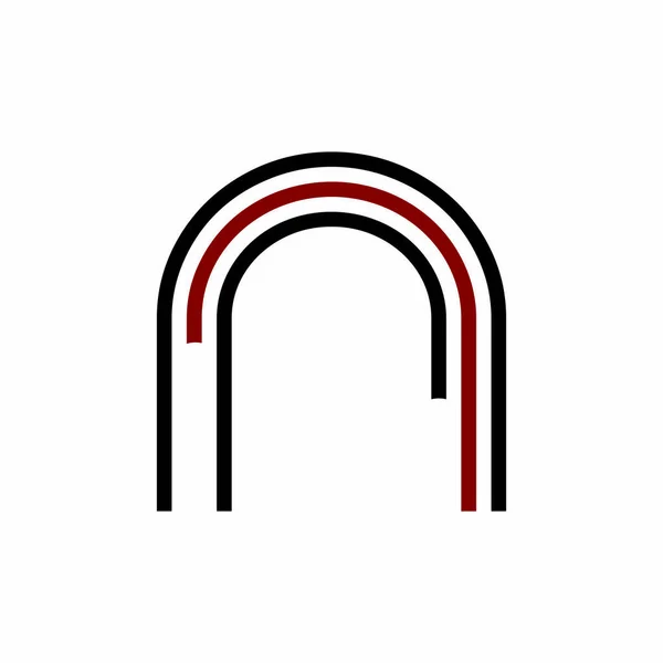 Nj, nnn, nrr, イニシャル ライン アート 幾何学的会社のロゴ — ストックベクタ